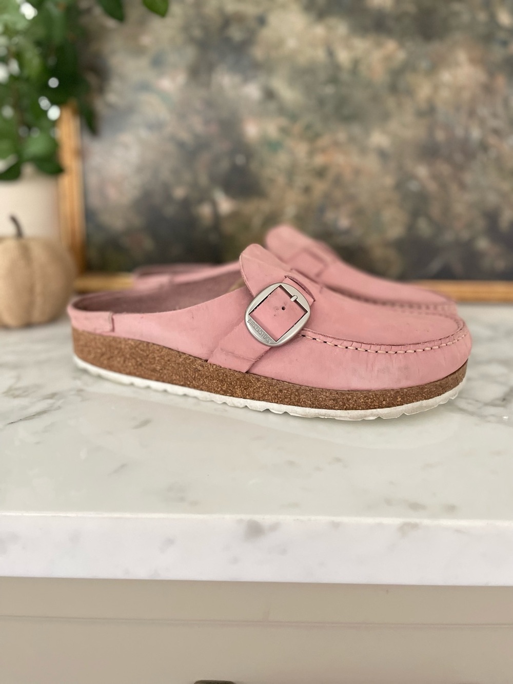 Birkenstock Buckley Clog Mule Soft Pink Nubuck Leather Regular Size 41